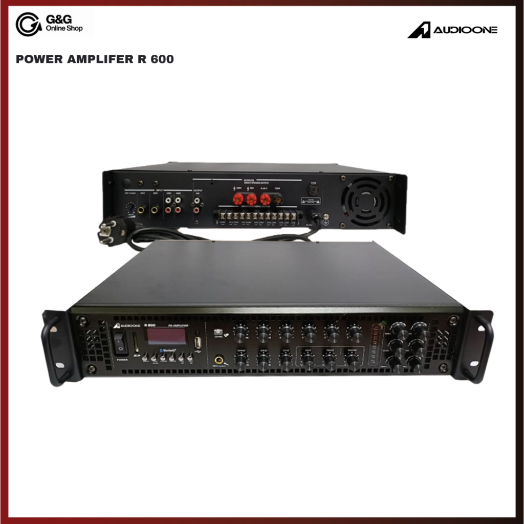 AUDIO ONE R 600 Ampli Sound System Instalasi 70V 100V Untuk Speaker Coulumn I GNG AUDIO