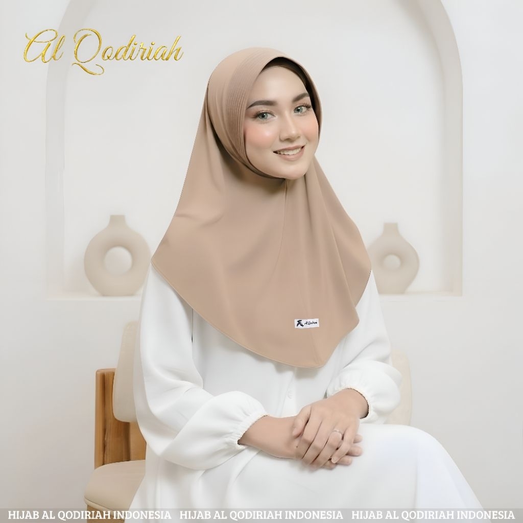 Hijab Instan Al Qodiriah Polos Premium | Bergo Syar’i Simple Kekinian Nyaman Dipakai