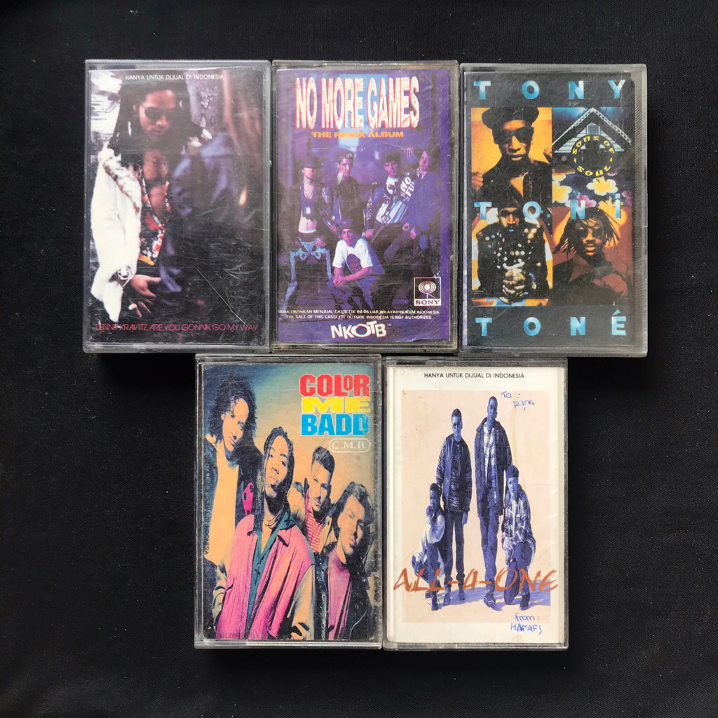 Kaset Lenny Kravitz, NKOTB, Tony Toni Tone, Color Me Badd & All 4 One (sepaket)