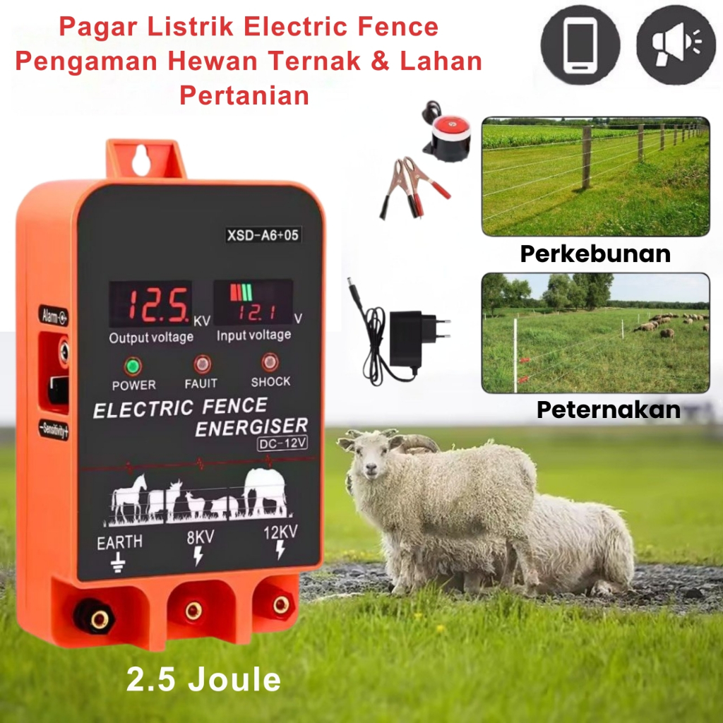 Pagar Listrik 1.5 Joule / 2.5 Joule Electric Fence Pengaman Hewan Ternak Lahan Pertanian