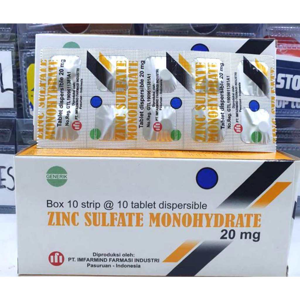 Zinc Sulfate Monohydrate Tablet 20mg - Suplemen Tambahan untuk Diare Anak