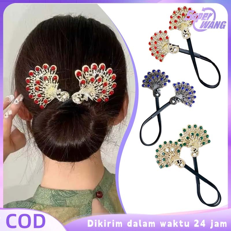 Jepit Konde Rambut Sanggul Merak Ganda Jepit Rambut Harnet Sanggul Elegan Jepitan Sanggul Rambut Aks