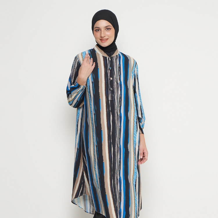 SEJALUR - Tunik Dhoby Ghout Kancing Depan Busui Freindly Wanita Elegan Lebaran Mewah Cantik - Kalila