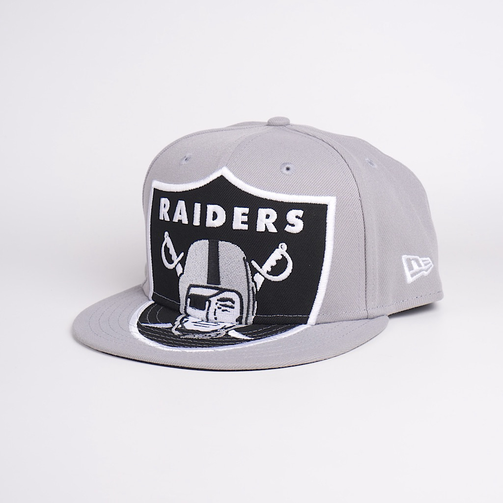 topi new era original las vegas raiders monster logo grey