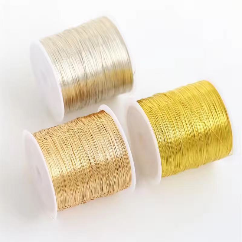 3Pcs/Set 50M Gulungan Kawat Tembaga Warna Emas/Emas Kc/Perak Ukuran 0.3Mm Kawat Manik Manik Untuk