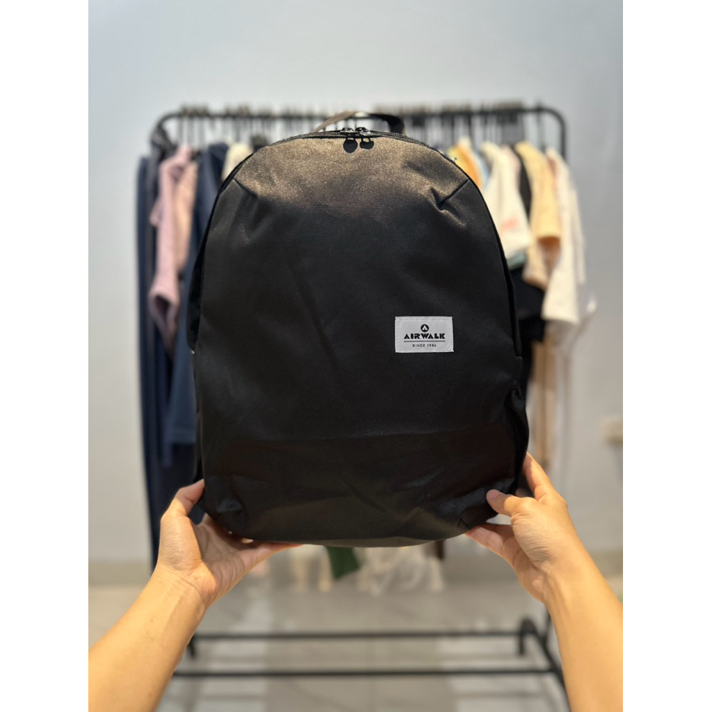 TAS RANSEL AIRWALK UNISEX DELPHY BACKPACK AIWXBP25063B BLACK ORIGINAL AIRWALK