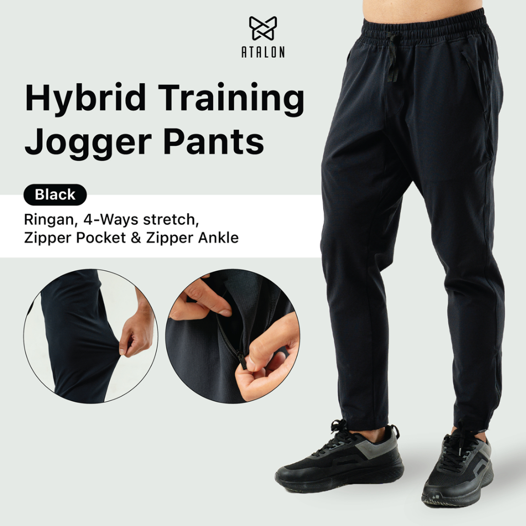 Atalon Hybrid Training Jogger Pants - Celana Training Jogger Olahraga Pria, Celana Jogger Outdoor, C