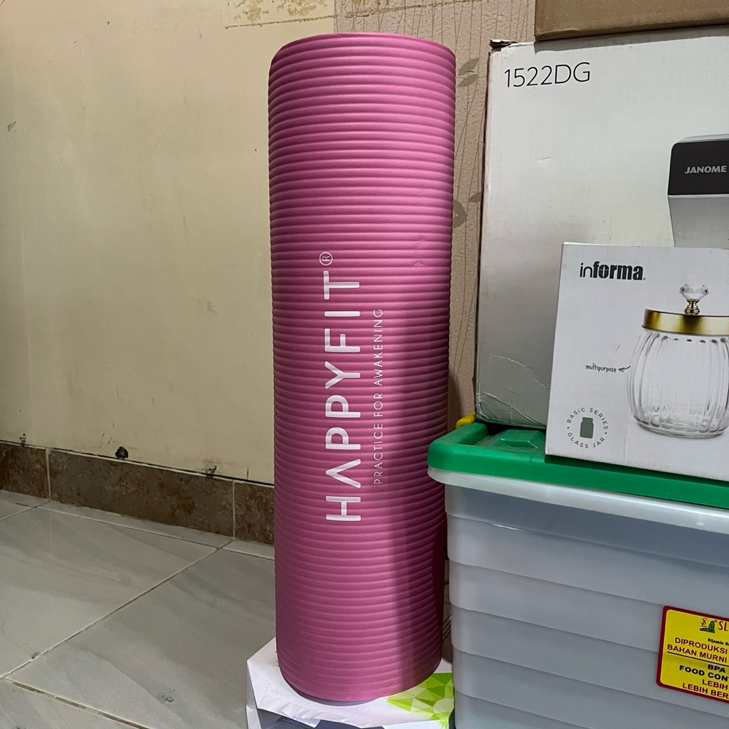 [PL] Happyfit NBR 10mm Mat Matras Yoga Workout Olahraga Pilates