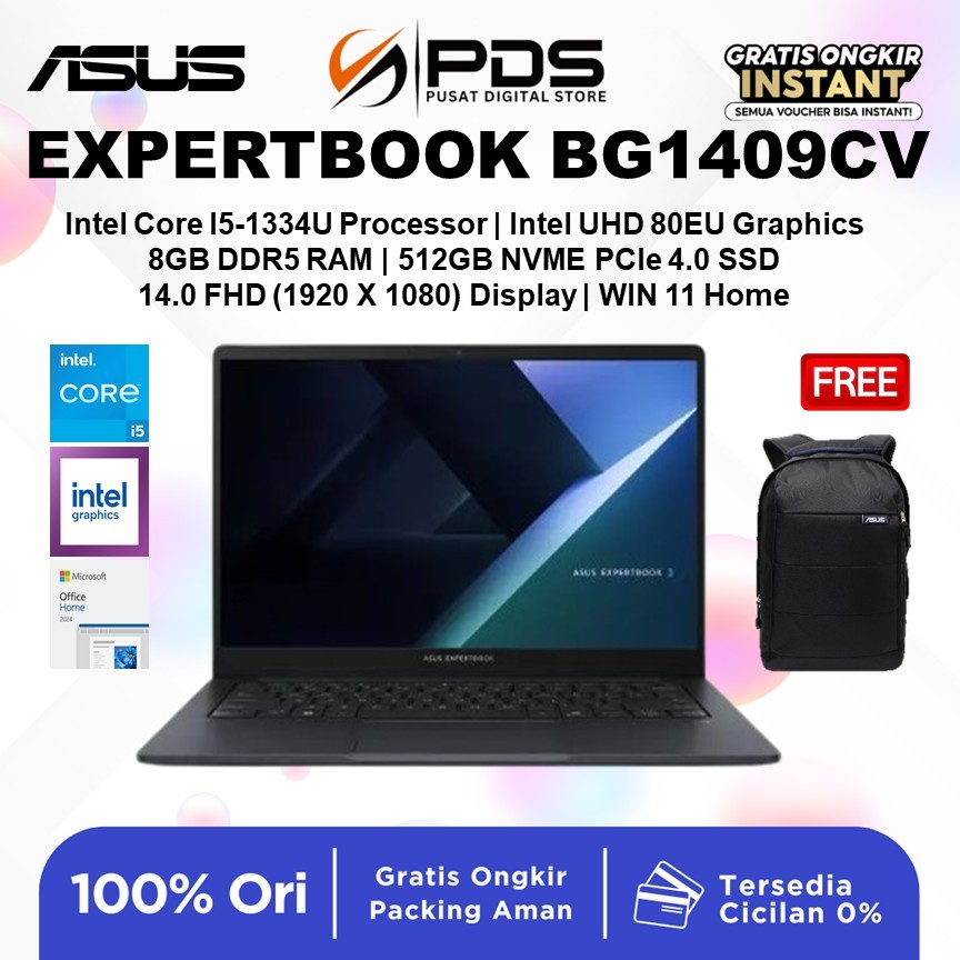 ASUS Expertbook BG1409CVA Intel Core I5-1334U Ram 8GB SSD 512GB 14" FHD WIN 11 3Y TKDN