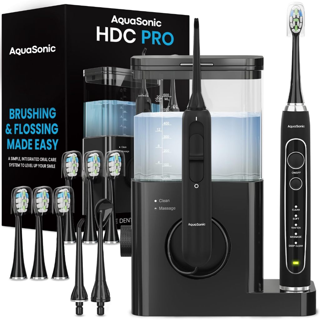 AquaSonic Home Dental Center PRO – Brushing & Flossing Made Easy – Brush