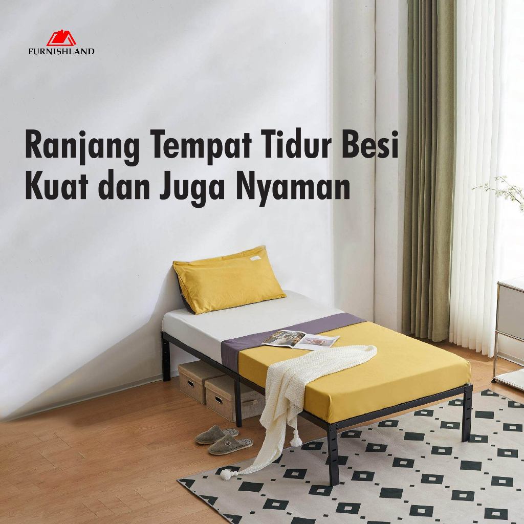 Divan Kasur Tidur - Tempat Tidur Besi Kokoh 90, 160 & 180 Cm - Ranjang Kasur Single & Double Besi