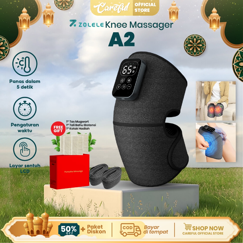 Zolele A2 Alat pijat lutut/Pemanas Listrik Lutut Pad Perangkat Terapi/Nyeri Lutut Multifungsi Herbal