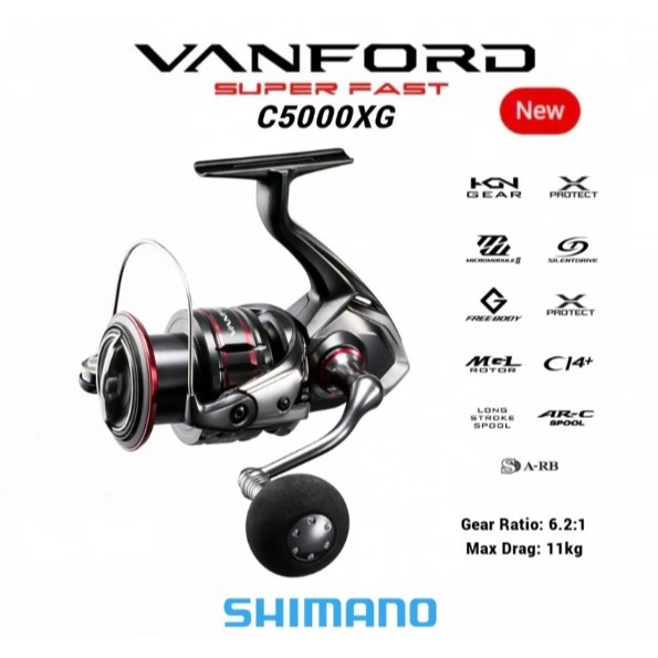 REEL SHIMANO VANFORD | C5000XG | SPINNING | 7+1 BALL BEARINGS | 100% ORIGINAL