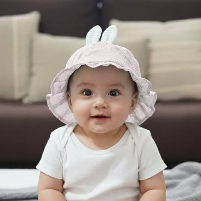 GRACIA Topi Bucket Rabbit 6Bulan - 3Tahun Topi Bucket 3D Rabbit Anak Perempuan / Topi Pantai/ Topi B