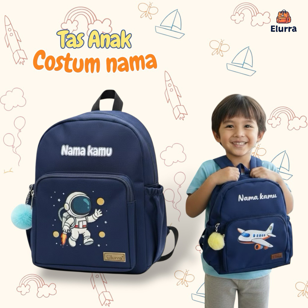 ( free costum nama )Tas fashion anak tas backpack anak sekolah