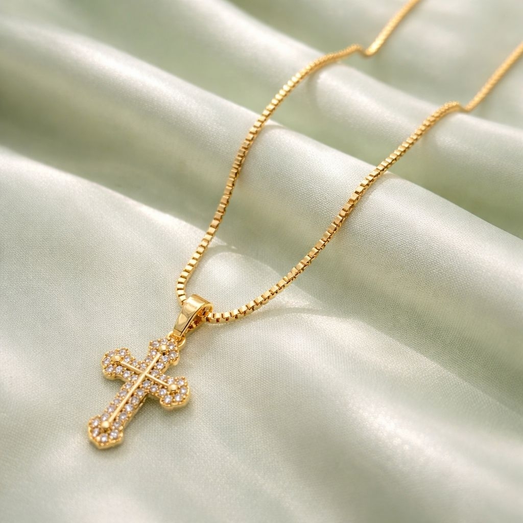 Kalung Xuping Emas Kalung Import Motif Salib Permata