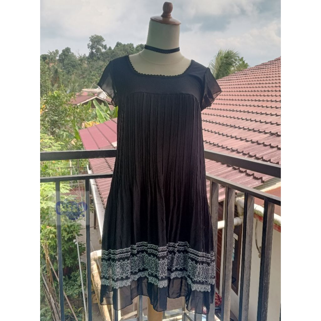 Dress Mini Hitam Babydoll Whimsy Goth