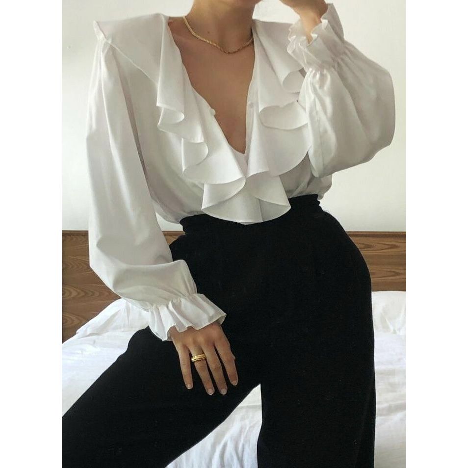 [AsahiCos] Blouse Putih Victorian Style Ruffle
