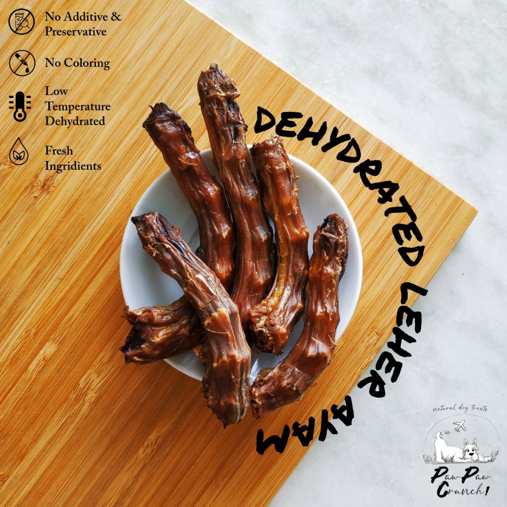 PawPaw Crunch Dehydrated Chicken Neck / Dehydrated Treats / Leher Ayam Kering / Cemilan Anjing / Cem