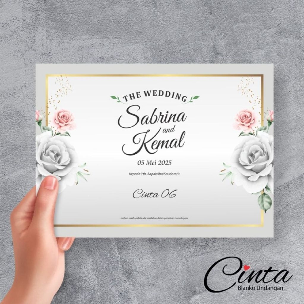 Cetak Undangan Blanko Cinta 06 | Cetak Undangan Blanko Murah | Cetak Undangan Elegan | Cetak Undanga