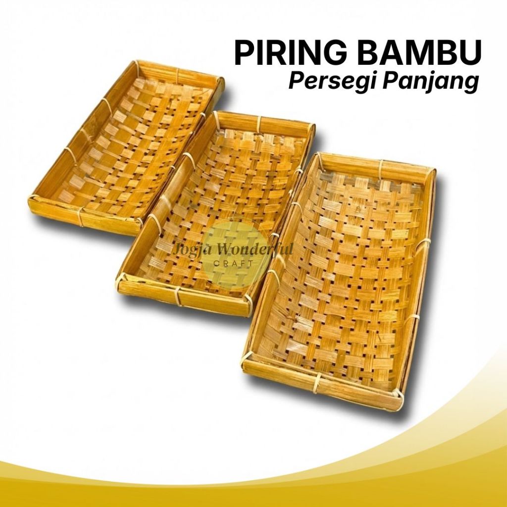 JOGJA WONDERFUL / PIRING LALAP BAMBU PERSEGI PANJANG | PIRING BAMBU PERSEGI PANJANG | Anyaman Bambu 