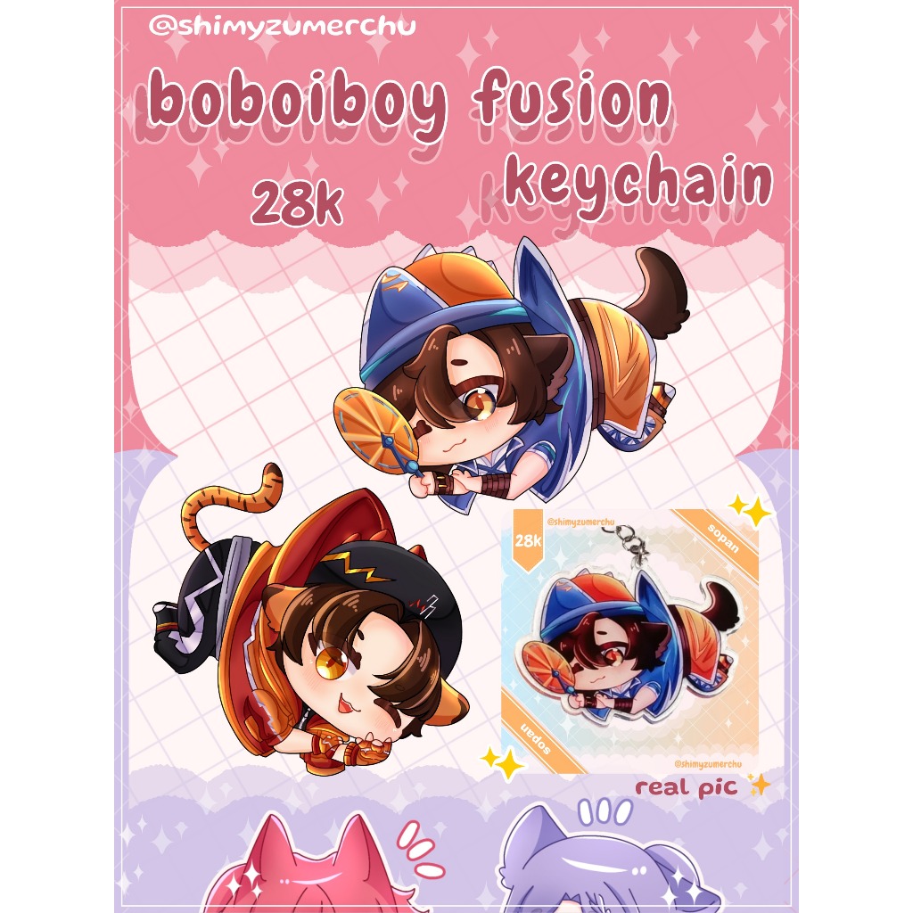 [PO] keychain akrilik boboiboy fusion pets/ BBB SOPAN/ BBB GENTAR/ READ DEKS