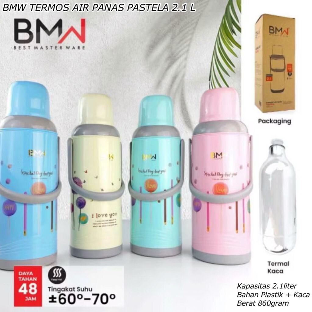 BMW TERMOS AIR PANAS PASTELA 2.1 L || VACUM FLASK || TUMBLER TERMOS AIR PANAS || TERMOS PANAS TAHAN 