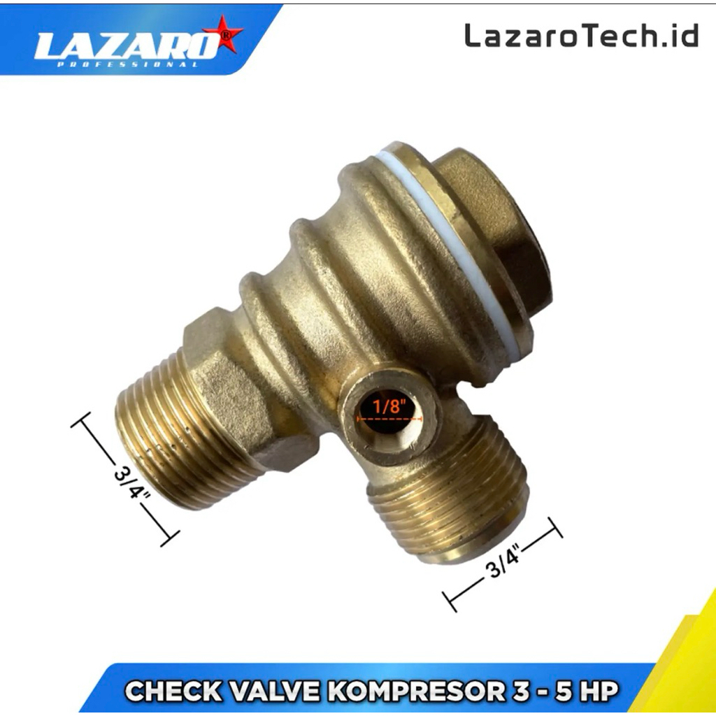 LAZARO nepel kompresor check valve kompresor kuningan 3hp-5hp