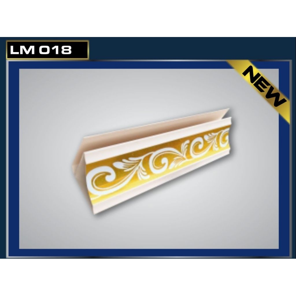 Lis plafon pvc motif batik emas