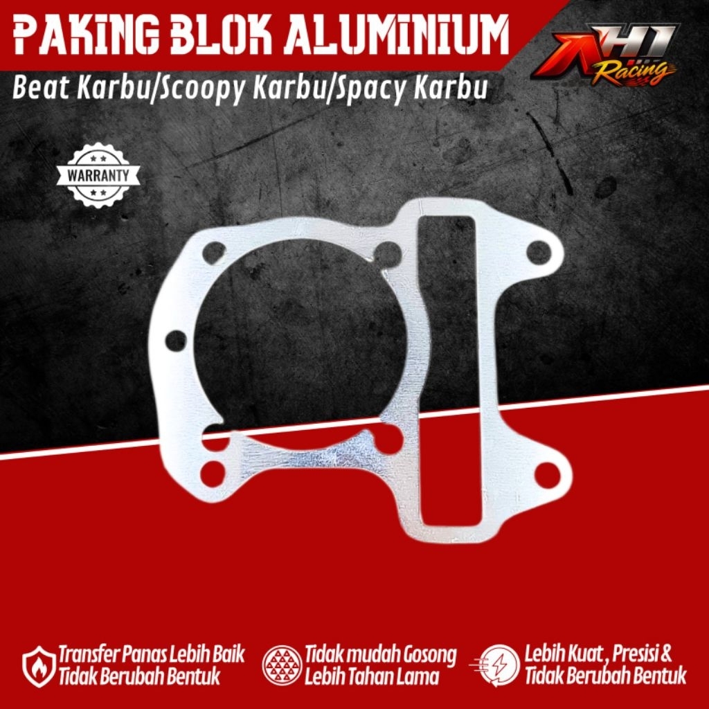 PAKING BLOK ALUMINIUM PAKING BLOK BORING STOKER BEAT KARBU SCOOPY KARBU SPACY  KARBU AH1 RACING