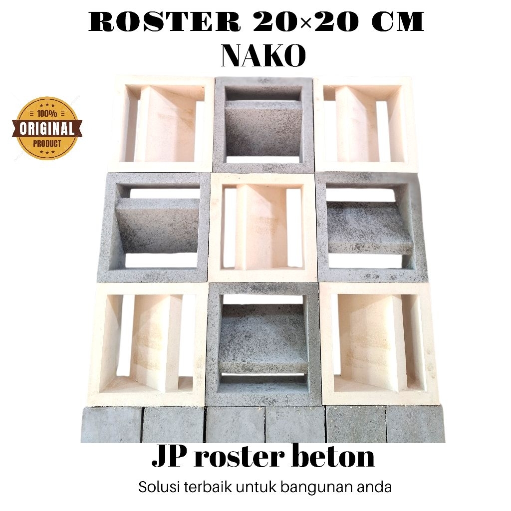 Roster beton | roster beton minimalis | roster dua sisi | roster nako | roster lubang angin | roster