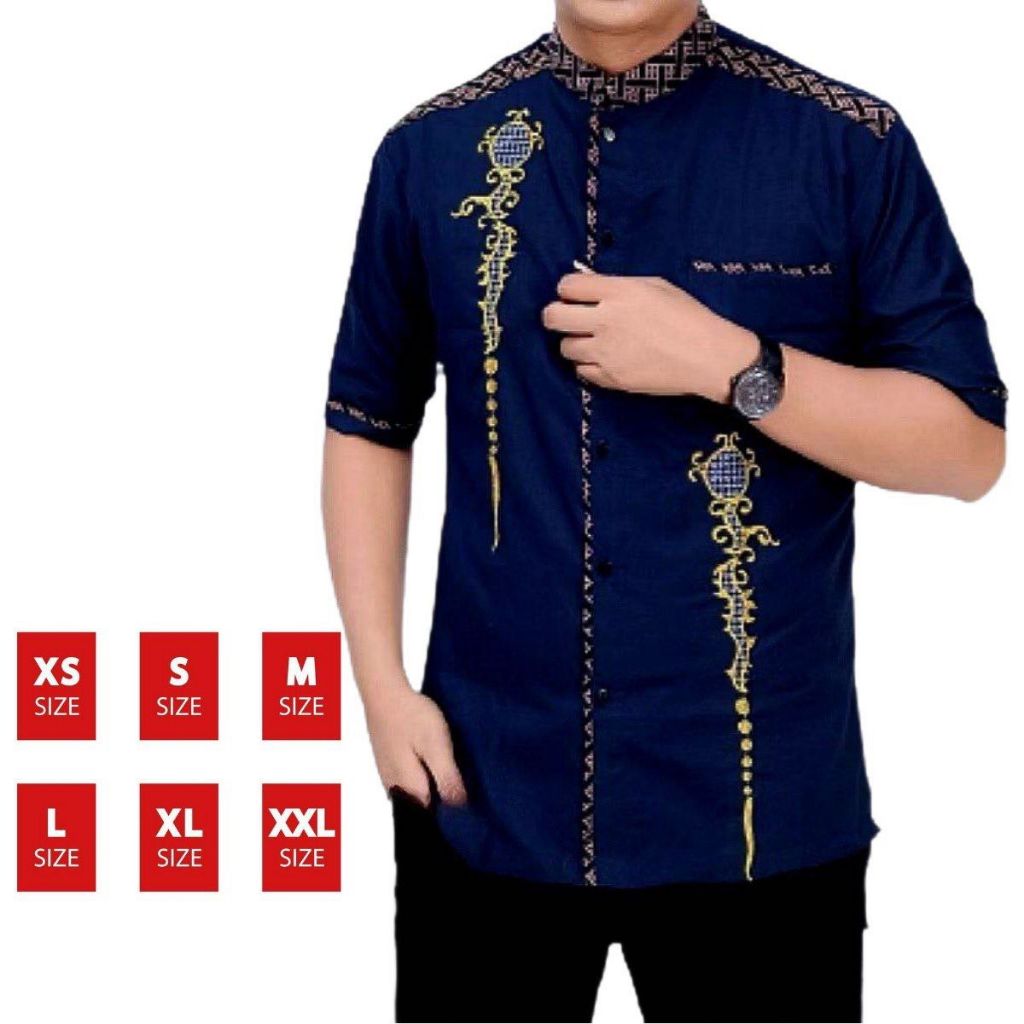 Baju Koko Dewasa  Lengan pendek, Baju koko Model Bordir