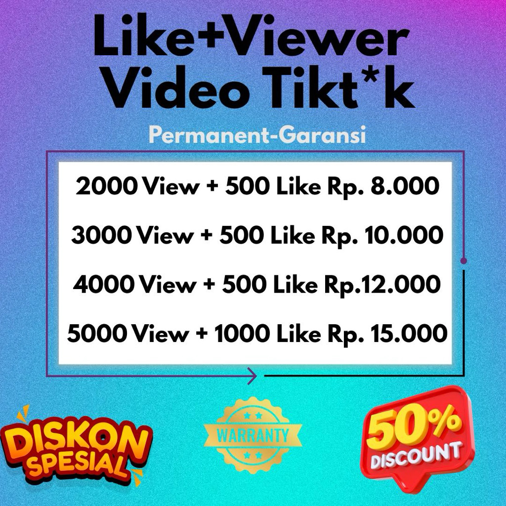 FYP Tik’Tok View Tik’Tok Like Tik’Tok Aman Proses Cepat