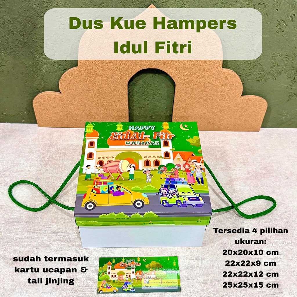 Dus Kue Tart Idul Fitri 4 Ukuran (Free Kartu Ucapan dan Tali ) | Box Kue Lapis Lebaran | Dus Box Ham