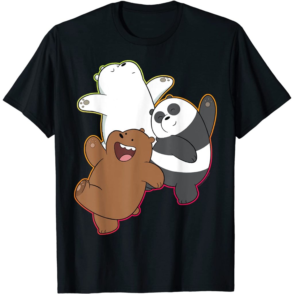 Baju Kaos Dewasa CN We Bare Bears Dancing Gradient Outline T-Shirt
