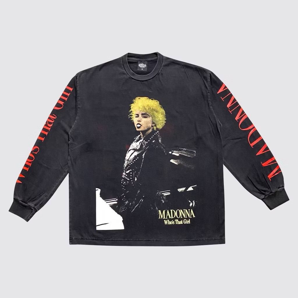 Kaos lengan panjang dengan pola oversize fit Madonna