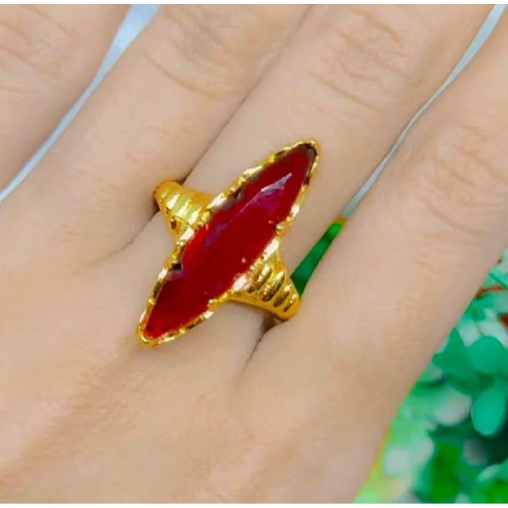 TERBUAT DARI BAHAN KOIN LOGAM ASLI 1991 CINCIN BATU MERAH LAPIS EMAS