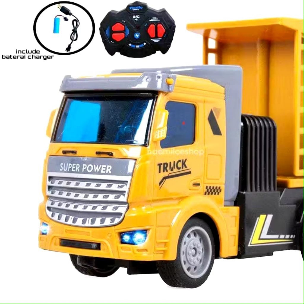 BEST DEALS BINTANG RC MAINAN ANAK MOBIL REMOTE CONTROL TRUCK DUMP TRONTON BATRE CASH NYALA LAMPU