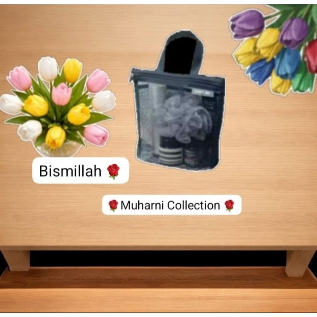 tas jaring tempat sabun mandi pouch travelling bahan jaring tebal