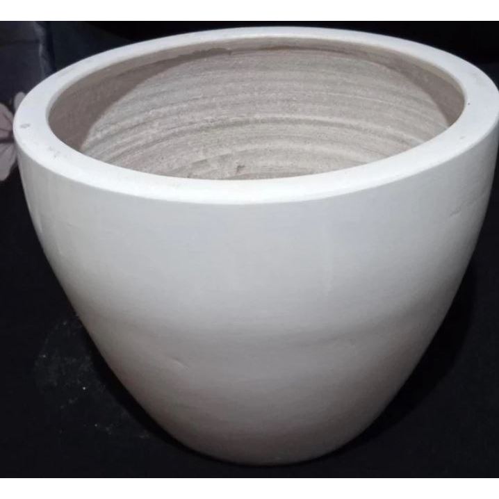 Pot Anggrek Tanah Liat Putih 29cm x 25cm| Pot Tanaman Tanah Liat Putih