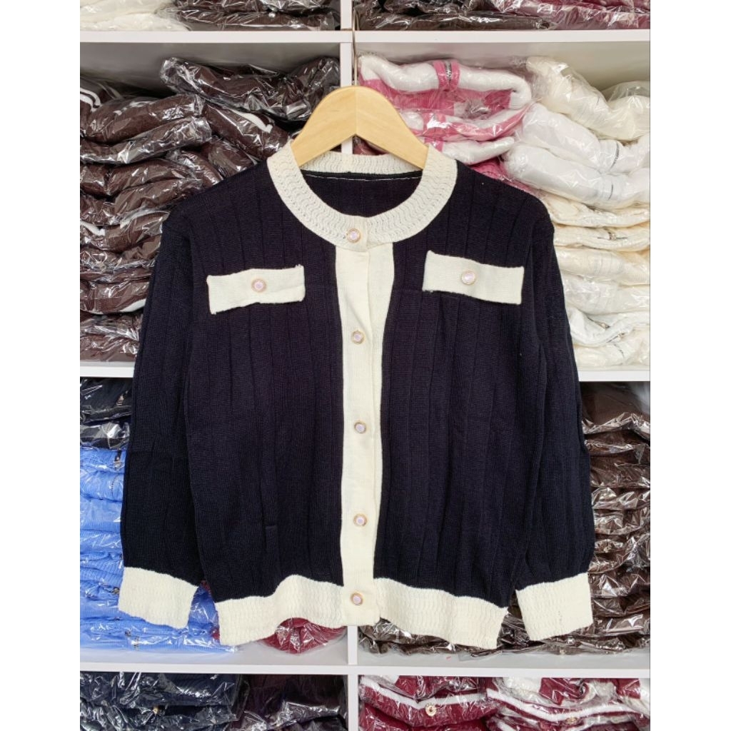 SWEATER JAKET CARDIGAN RAJUT WANITA KOREAN STYLE ZYPPER