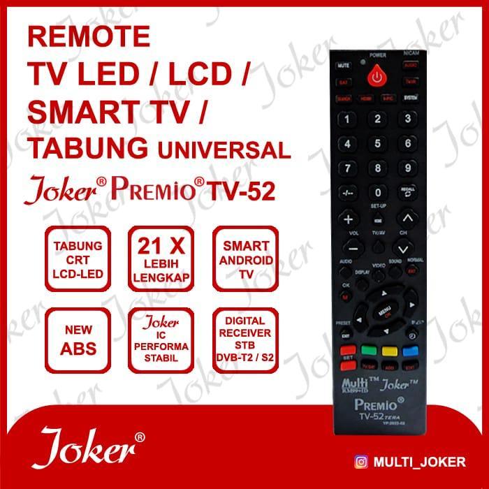 Remote Remot Kontrol TV Multi Universal LED LCD Smart TV STB Digital Receiver Digital Joker Semua Me