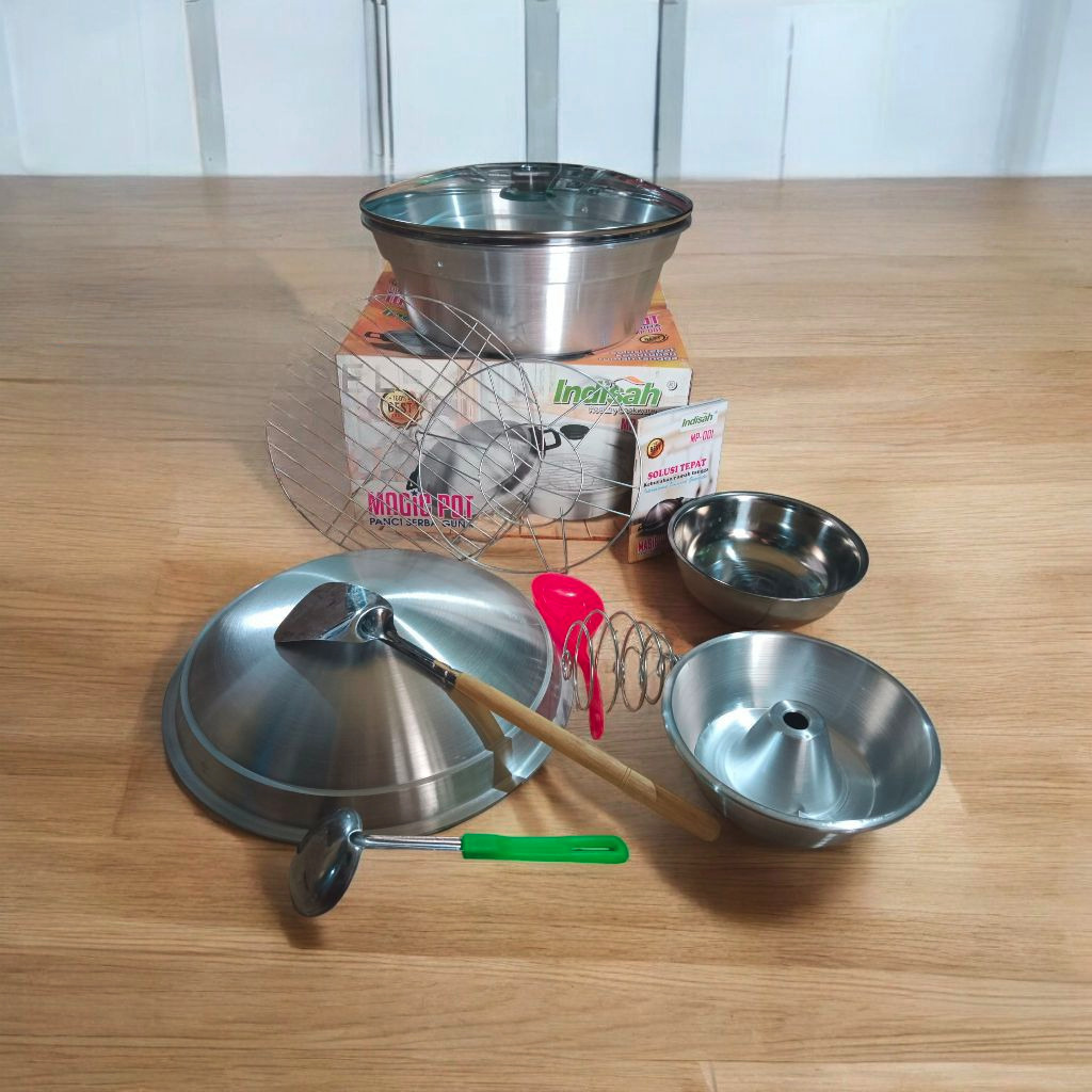 Toyopot Indisah Panci Set Serbaguna Magic Pot Free Tatakan Spatula