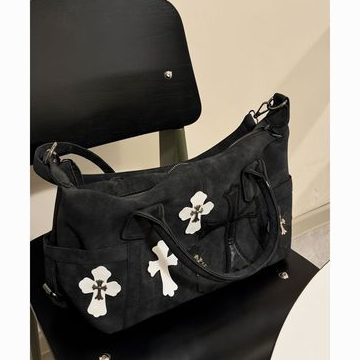 Sling Bag Wanita perjalanan tangan bermotif patchwork hitam-putih Tas selempang dengan kapasitas bes