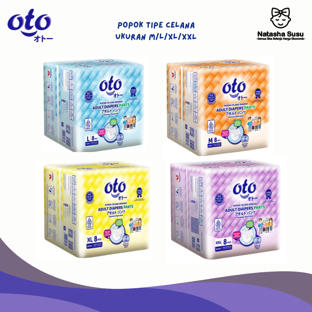 PAMPERS DEWASA OTO ADULT PANTS UKURAN M8/L8/XL8/XXL8 Popok Celana Dewasa MURAH