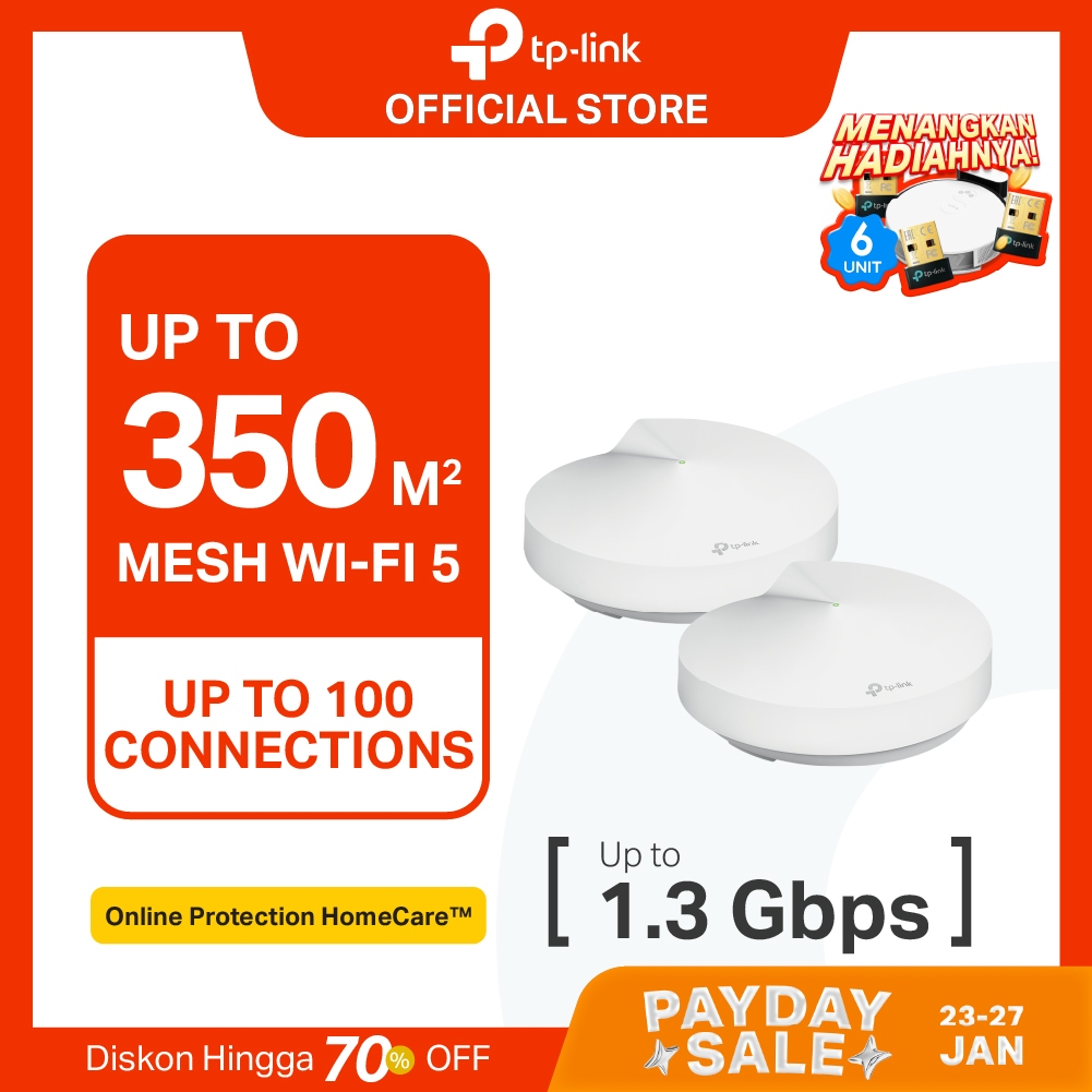 TP-Link Deco M5 AC1300 Mesh WiFi System Dual Band Gigabit Whole Home Router Extender IPTV 2 Pack