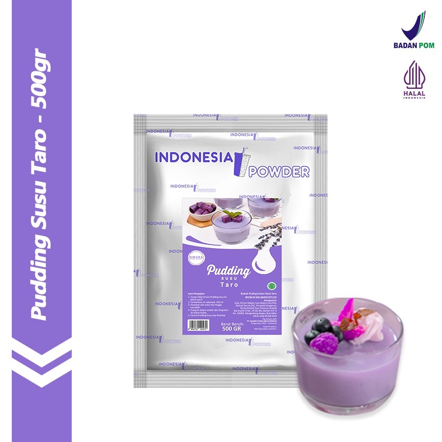 Pudding Susu Mix Gula Rasa Taro / Talas Ungu 500 Gr Puding Sutra Dessert Instant Omura Powder