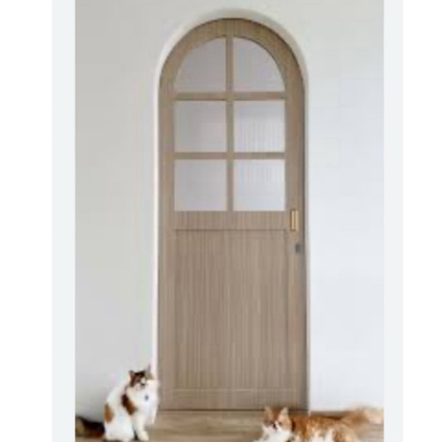 pintu lengkung + kusen kaca bening / riben jati mahoni