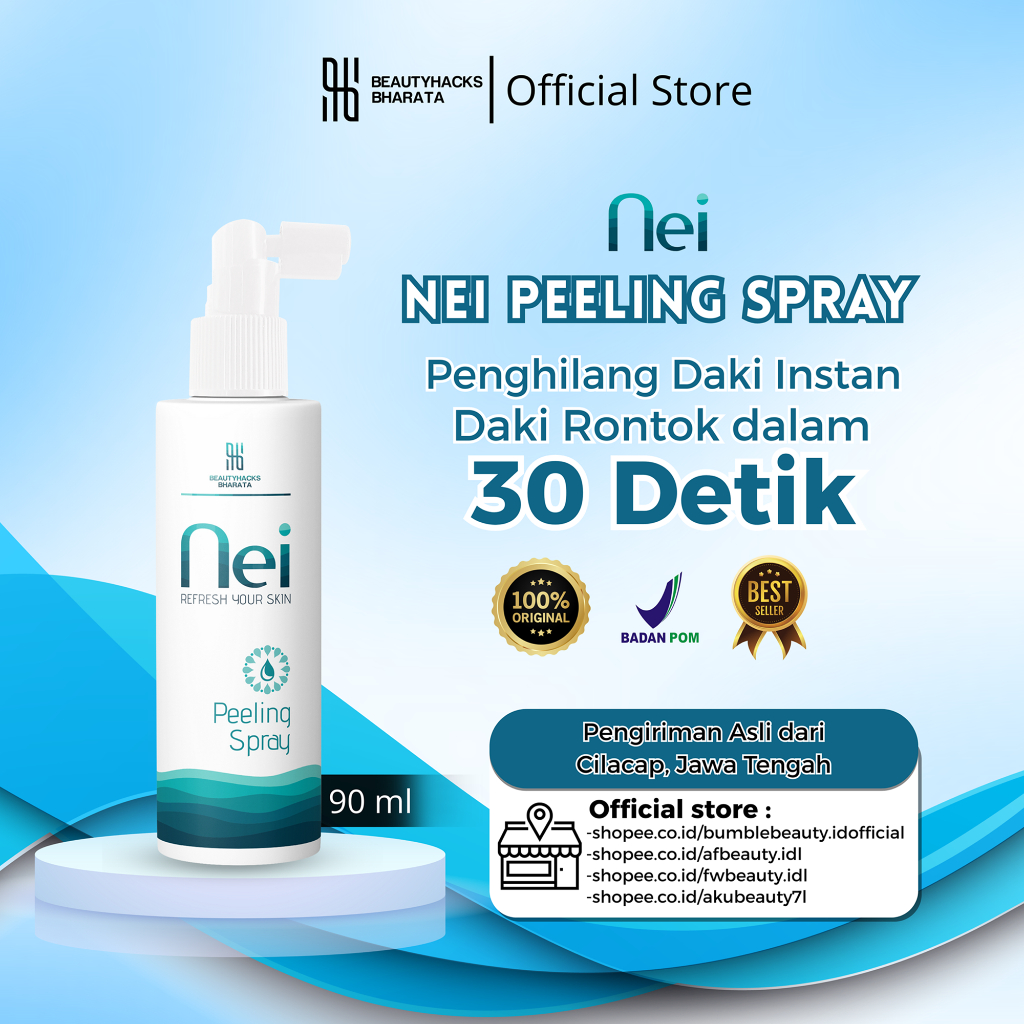 NEI Peeling Spray Pembersih Daki Badan Paling Ampuh Pemutih Leher Selangkangan Hitam Membandel