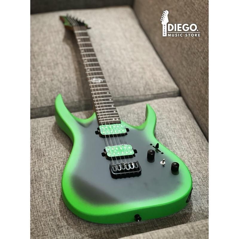 GITAR ELEKTRIK SQOE SEIB6S SATIN NEON GREEN / SQOE-SEIB-6S-RGS